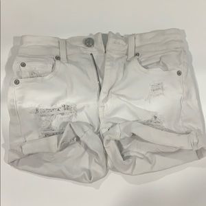 American Eagle White High Rise Shorts with Rips